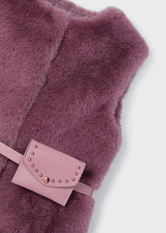 Mayoral Kids Fur vest with belt (6C.4365/Plum) - WeekendMode