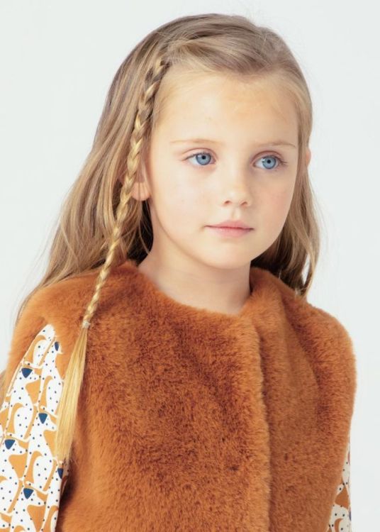 Mayoral Kids Fur vest with belt (6C.4365/Caramel) - WeekendMode