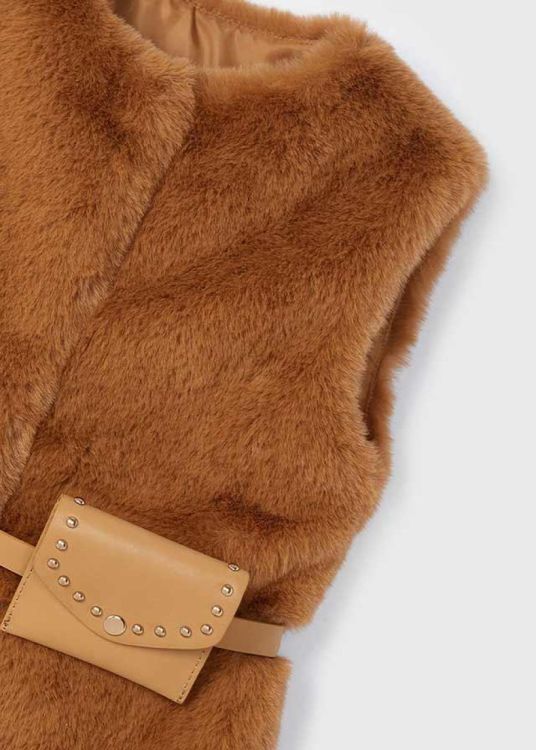 Mayoral Kids Fur vest with belt (6C.4365/Caramel) - WeekendMode