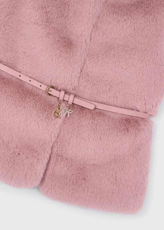 Mayoral Kids Fur vest with belt (6K.4315/Roze) - WeekendMode