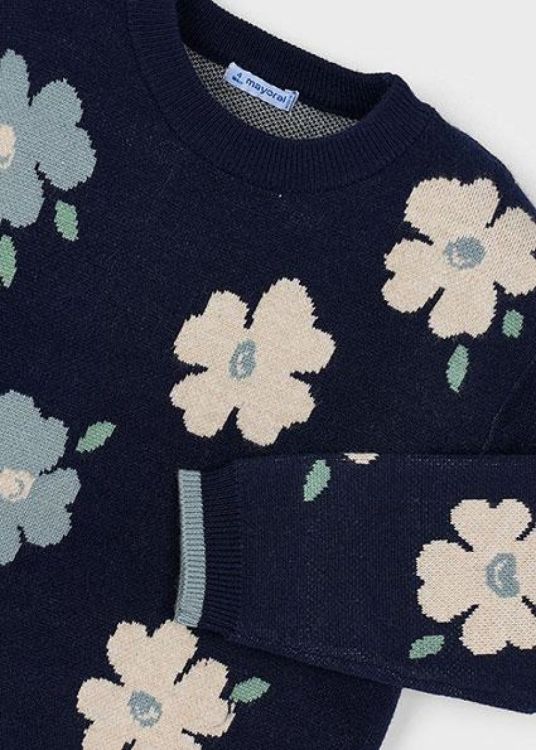 Mayoral Kids Jacquard jumper (6C.4303/Blauw) - WeekendMode
