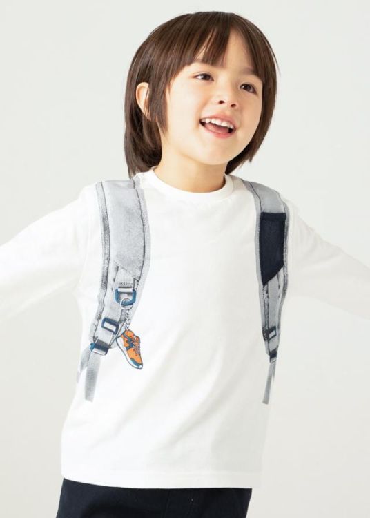 Mayoral Kids L/s backpack t-shirt (5E.4049/Cream-Carr) - WeekendMode