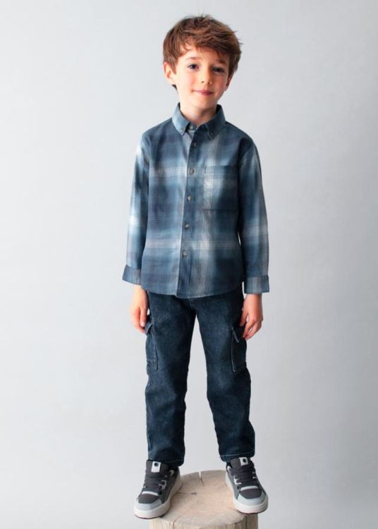 Mayoral Kids L/s checked shirt (5D.4127/Blauw) - WeekendMode