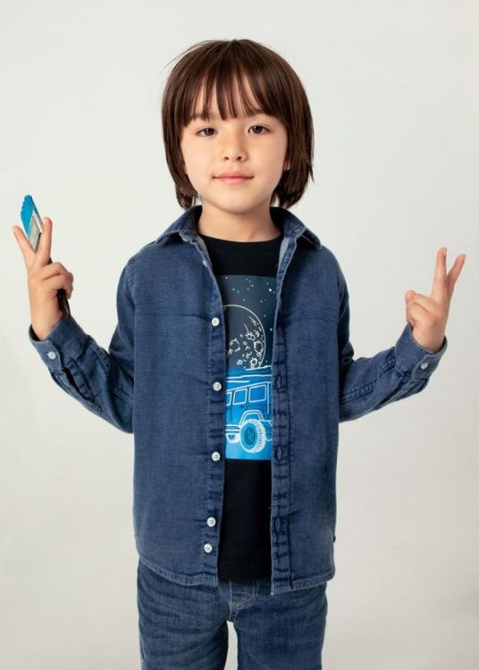 Mayoral Kids L/s denim shirt (5G.4112/Dark) - WeekendMode