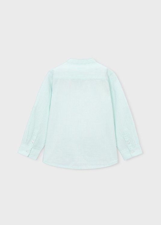 Mayoral Kids L/s striped mao collar shirt (3121/Mint) - WeekendMode