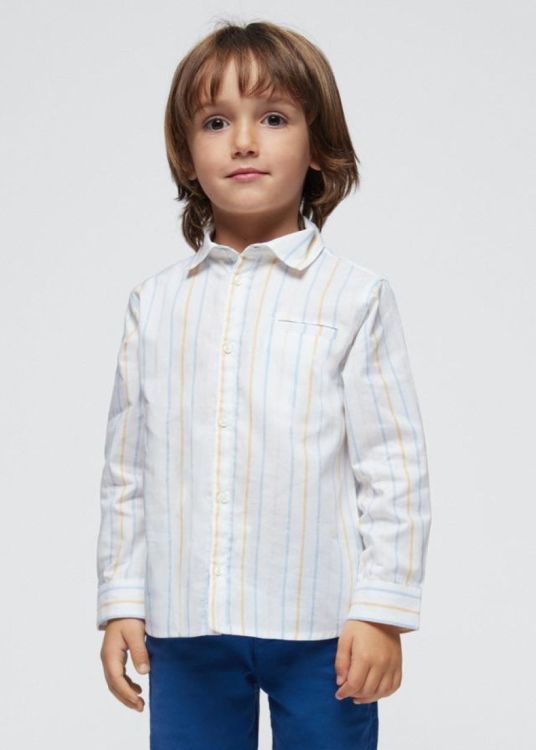 Mayoral Kids L/s stripes oxford shirt (5C.3123/White) - WeekendMode