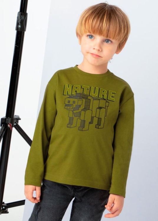 Mayoral Kids L/s t-shirt  HD print (5F.4051/Pesto) - WeekendMode