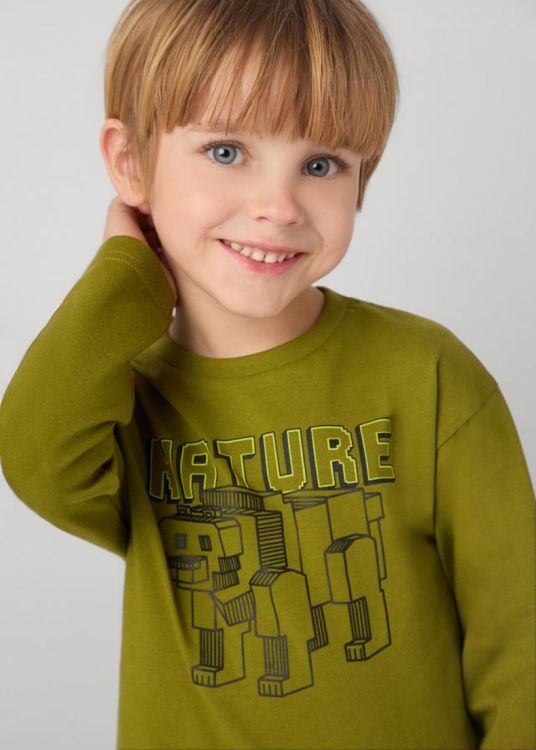 Mayoral Kids L/s t-shirt  HD print (5F.4051/Pesto) - WeekendMode