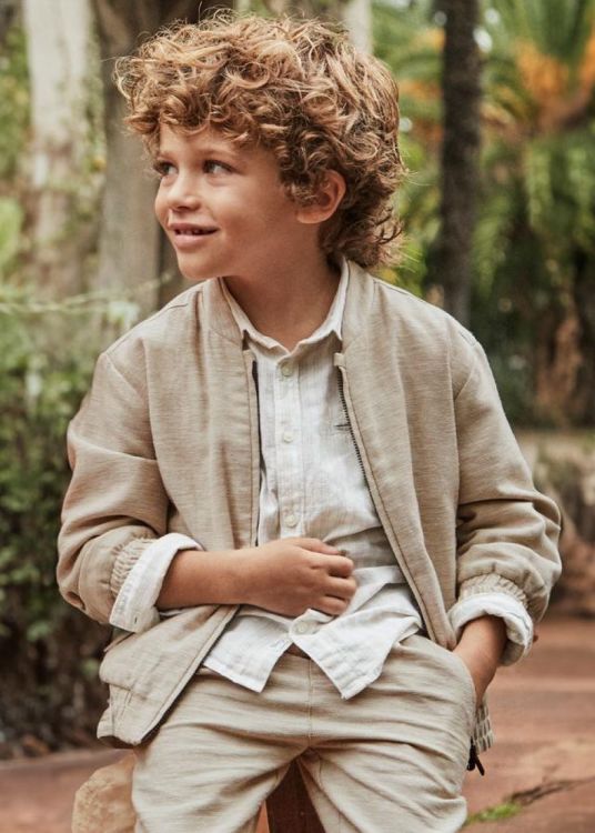 Mayoral Kids Linen jacket (5A.3420/Sand) - WeekendMode