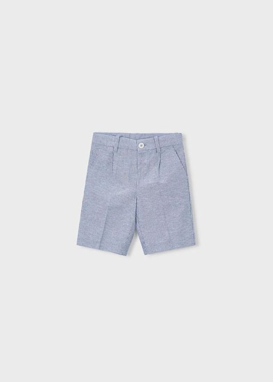 Mayoral Kids Linen suiting bermuda (3201/BLUE STRIP) - WeekendMode