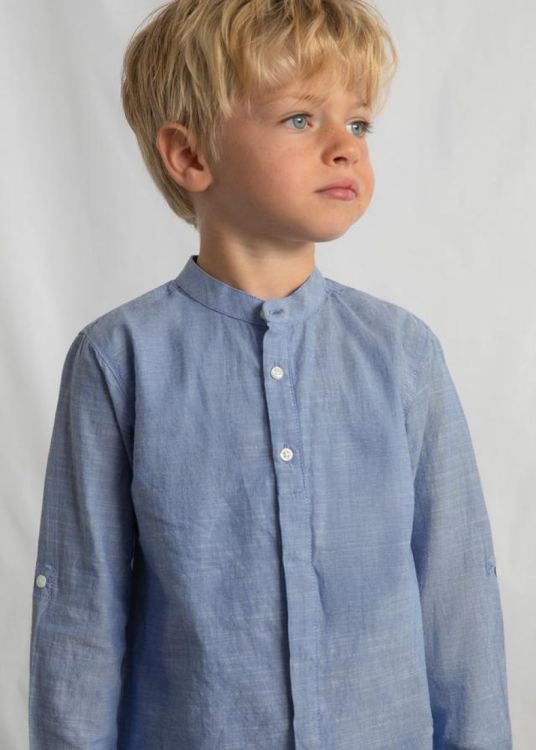 Mayoral Kids Linen suiting bermuda set (3216/Indigo) - WeekendMode