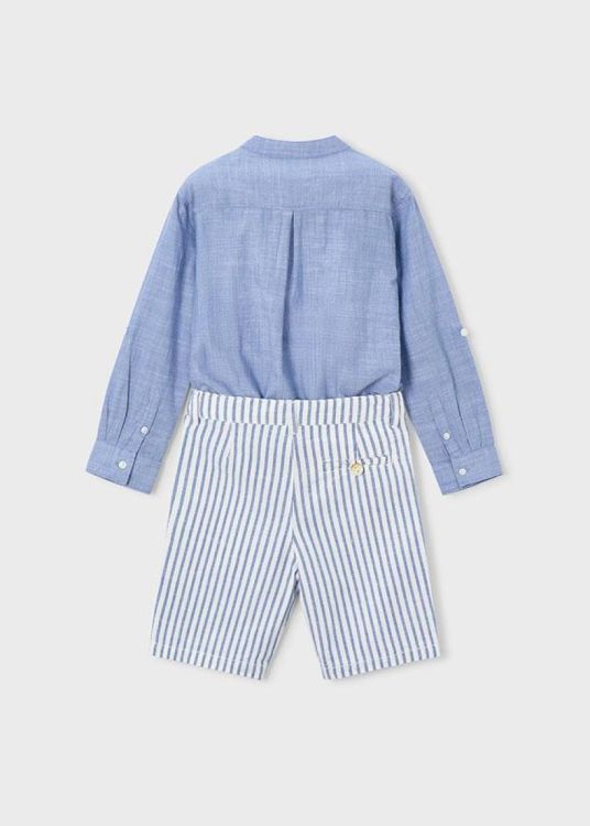 Mayoral Kids Linen suiting bermuda set (3216/Indigo) - WeekendMode