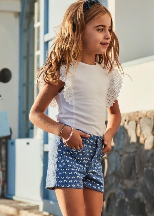 Mayoral Kids patterned short pant (6J.3204/Indigo) - WeekendMode