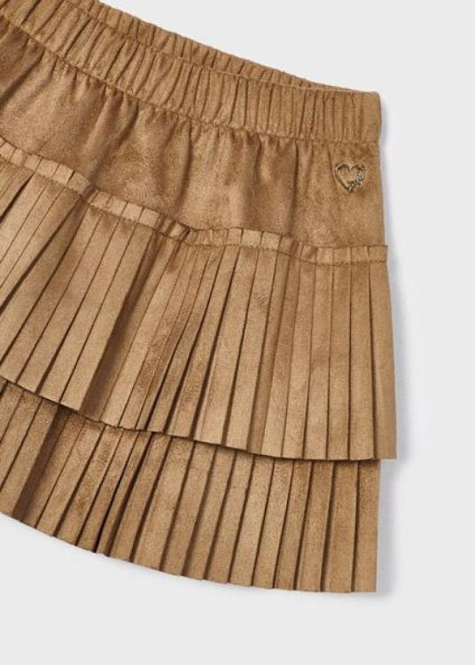 Mayoral Kids Pleated suede skirt (6C.4903/Brownie) - WeekendMode