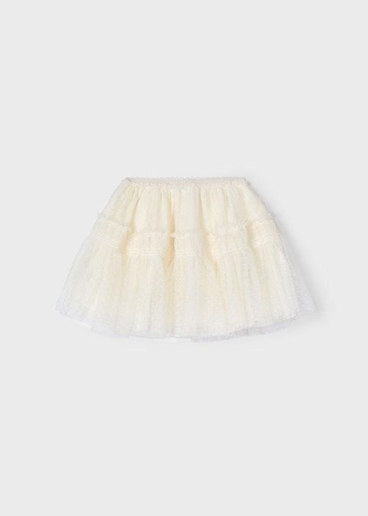 Mayoral Kids Plumeti tulle skirt (6A.3961/Natural) - WeekendMode