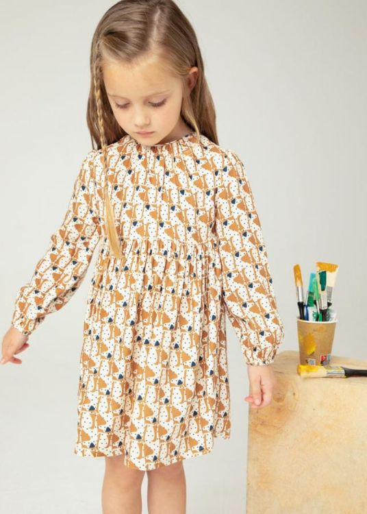 Mayoral Kids Printed dress (6D.4920/Caramel) - WeekendMode