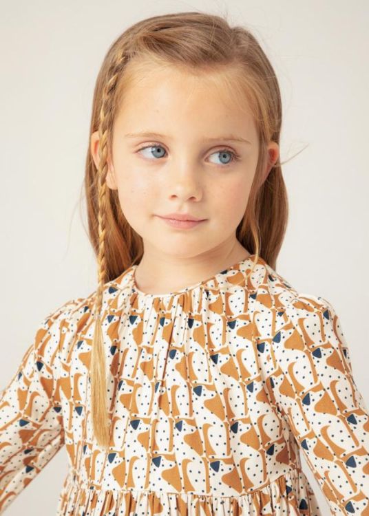 Mayoral Kids Printed dress (6D.4920/Caramel) - WeekendMode