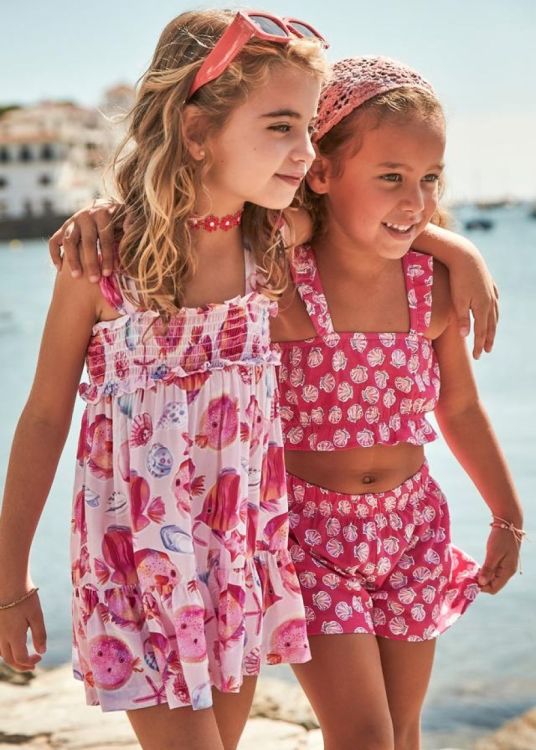 Mayoral Kids Printed dress (6P.3939/Magenta) - WeekendMode