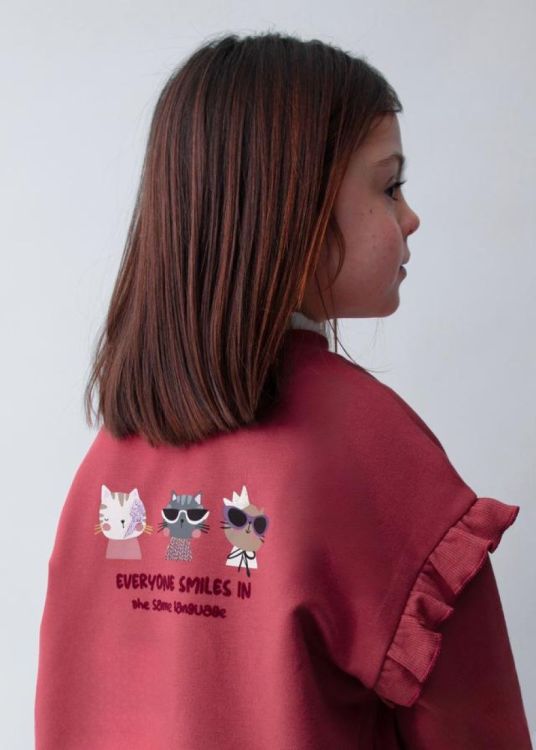 Mayoral Kids Ruffle sleeve pullover (6H.4433/Rood) - WeekendMode