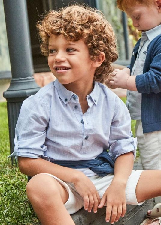 Mayoral Kids S/s popover shirt (5D.3118/Pearl) - WeekendMode