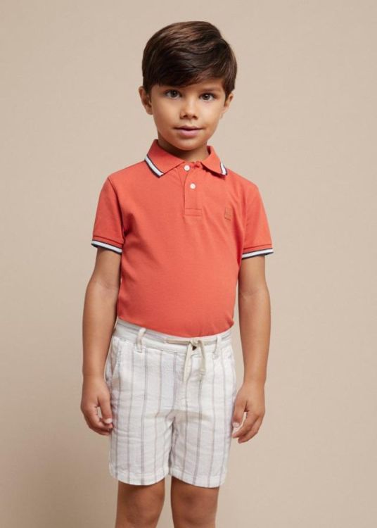 Mayoral Kids Striped linen shorts (5J.3279/Milk) - WeekendMode
