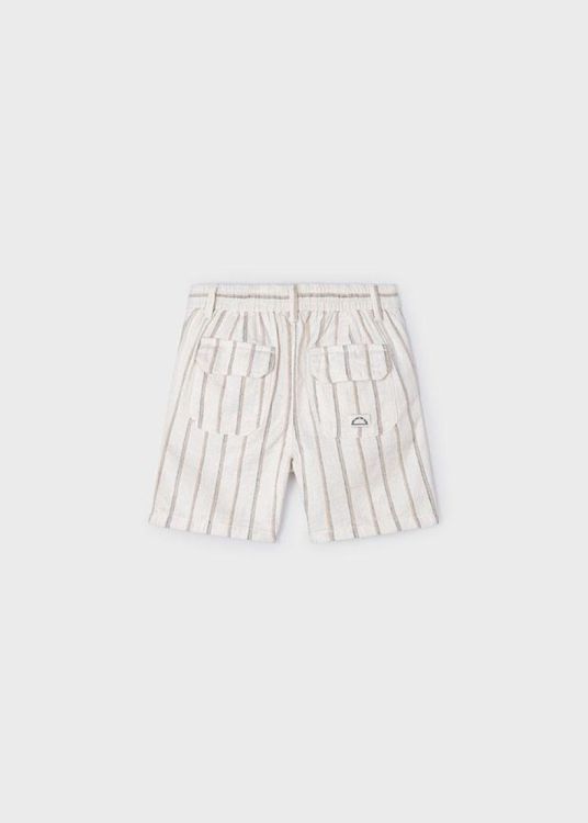 Mayoral Kids Striped linen shorts (5J.3279/Milk) - WeekendMode