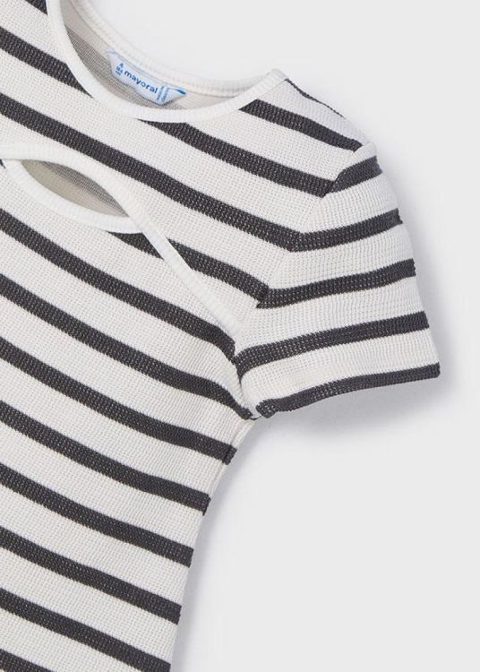 Mayoral Kids Stripes dress (6F.3924/White=char) - WeekendMode