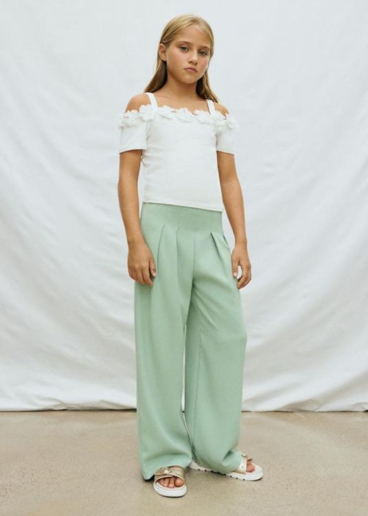 Mayoral Teens Crepe knit pants (6548/Sage) - WeekendMode