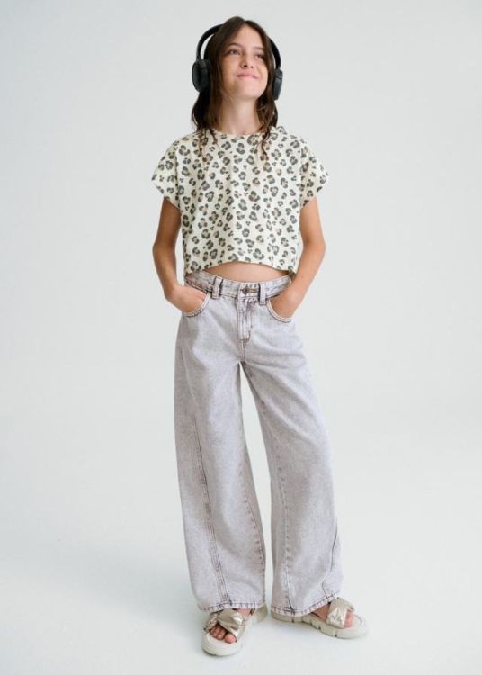Mayoral Teens Denim wide leg pants (6552/Grey) - WeekendMode