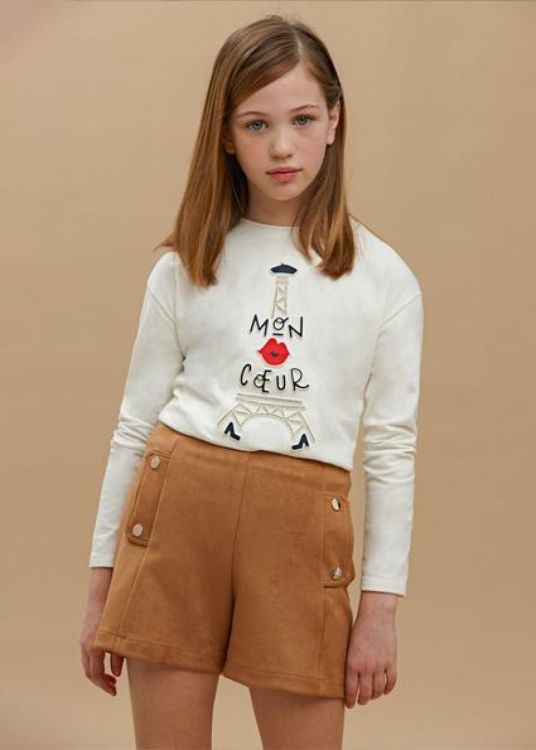 Mayoral Teens Faux suede shorts (8E.7210/Cinammon) - WeekendMode