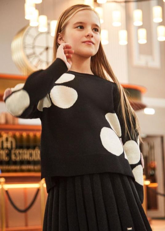 Mayoral Teens Flowers sweater (8A.7301/Black) - WeekendMode