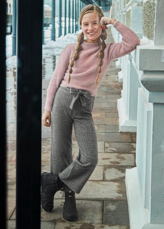 Mayoral Teens Jacquard knit pants (8G.7552/Lead) - WeekendMode