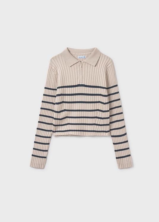 Mayoral Teens L/s knit polo (8G.7195/beige) - WeekendMode