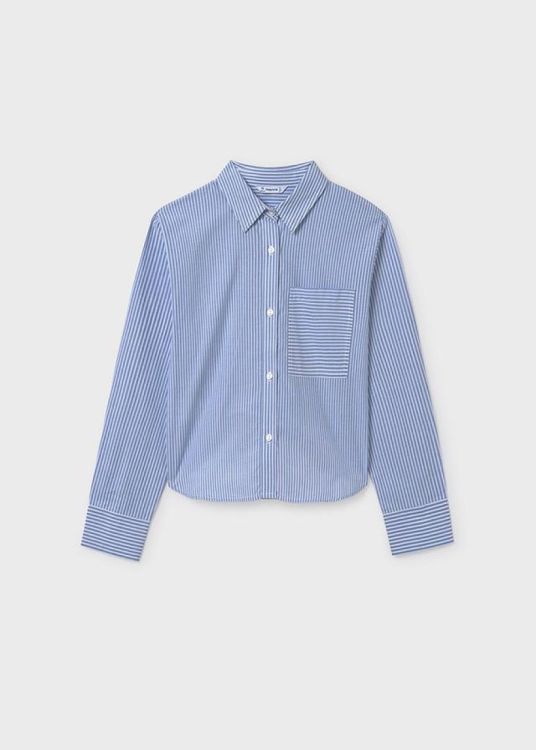 Mayoral Teens Pocket blouse (8G.7197/blauw) - WeekendMode