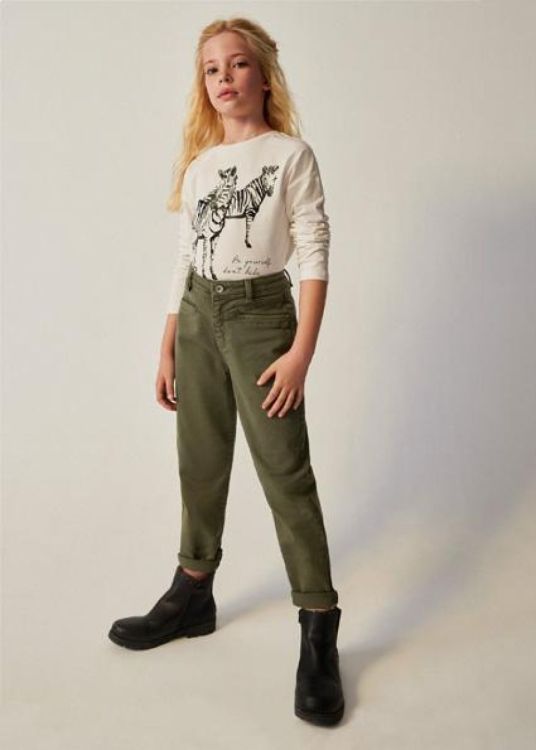 Mayoral Teens Slouchy twill trousers (8F.7510/Moss) - WeekendMode