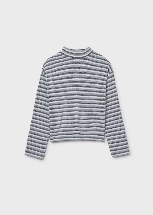 Mayoral Teens Stripes mockneck sweater (8D.7016/Blauw) - WeekendMode