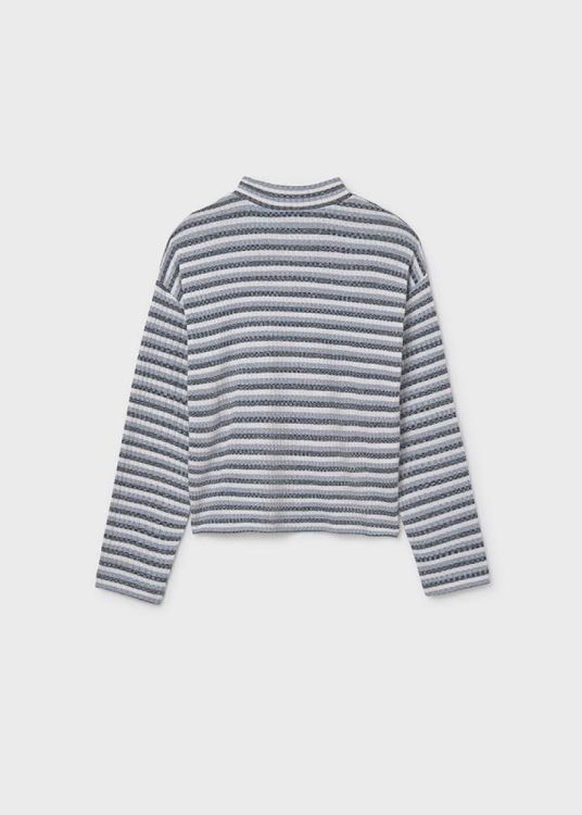 Mayoral Teens Stripes mockneck sweater (8D.7016/Blauw) - WeekendMode