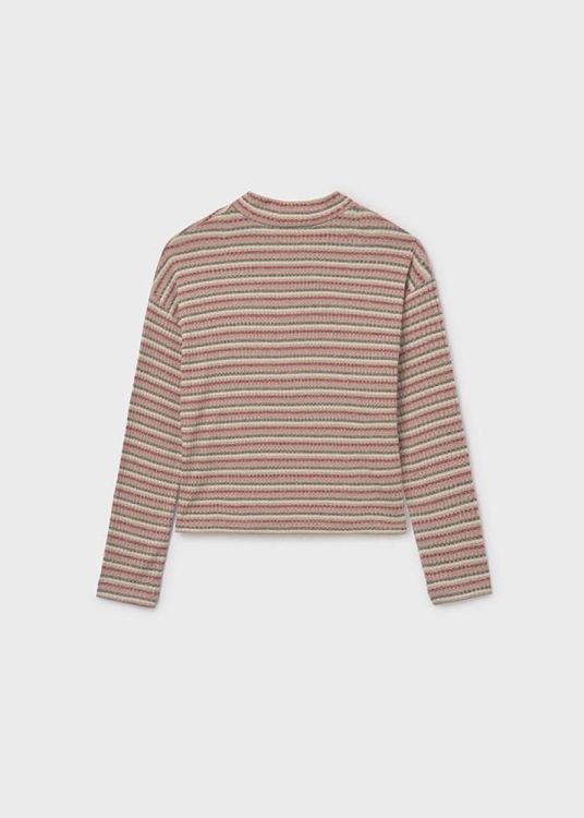 Mayoral Teens Stripes mockneck sweater (8D.7016/Roze) - WeekendMode