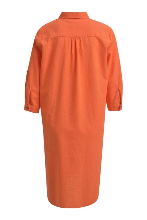 Milano Italy Dress with collar, half placket, 3/4 sle (42-3003-5046/coral) - WeekendMode