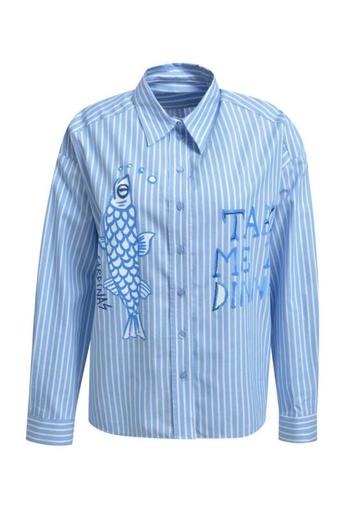 Milano Italy oversized shirt blouse  w/ AW, 1/1 sleev (61-4771-3732/1624) - WeekendMode