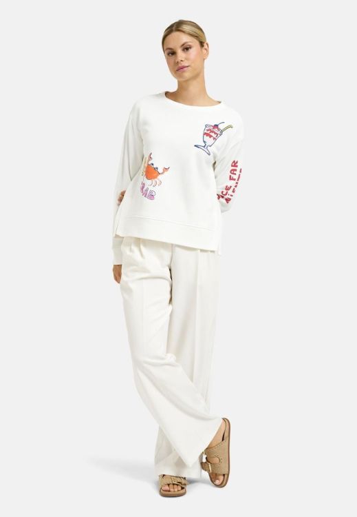 Milano Italy round neck sweatshirt w/ AW & slits 1/1 (61-5563-8702-B1/104) - WeekendMode