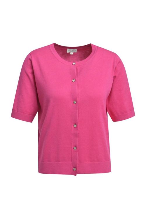 Milano Italy roundneck cardigan w placket + 3/4 sleev (62-5490-9161/406) - WeekendMode