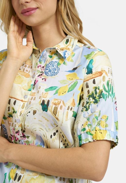 Milano Italy shirt blouse 1/2 sleeve w elastic cuff (62-2439-6084/1601) - WeekendMode