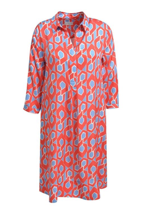 Milano Italy shirt dress half placket w/ pleat 3/4 sl (61-6522-1322/1400) - WeekendMode
