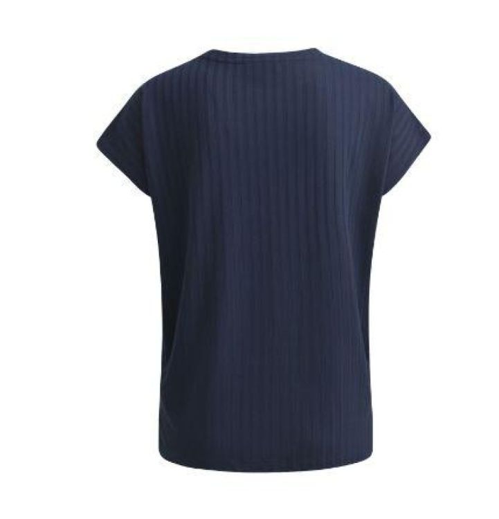 Milano Italy Shirt with roundneck and oversized shoul (33-5340-8629/dark blue) - WeekendMode