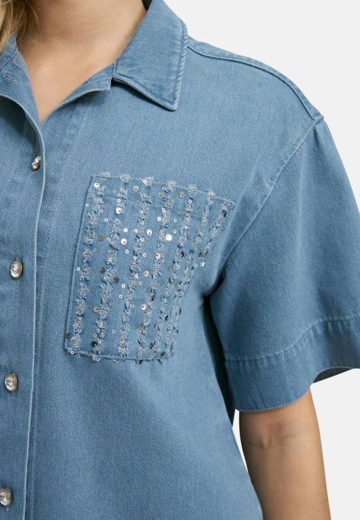 Milano Italy shirtblouse, chestpocket + wide 1/2 slee (62-2485-6108/649) - WeekendMode