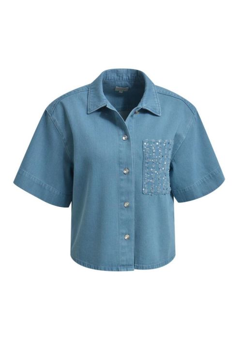 Milano Italy shirtblouse, chestpocket + wide 1/2 slee (62-2485-6108/649) - WeekendMode