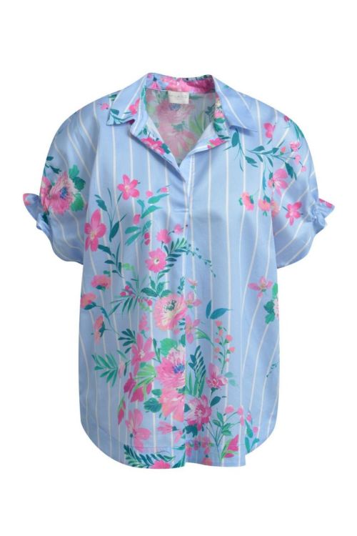 Milano Italy sleeveless blouse w collar and cf slit (62-2470-6100/1601) - WeekendMode