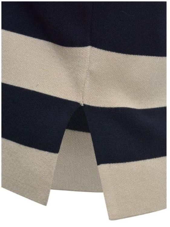 Milano Italy striped cardigan with placket (33-5048-9719/navy print) - WeekendMode