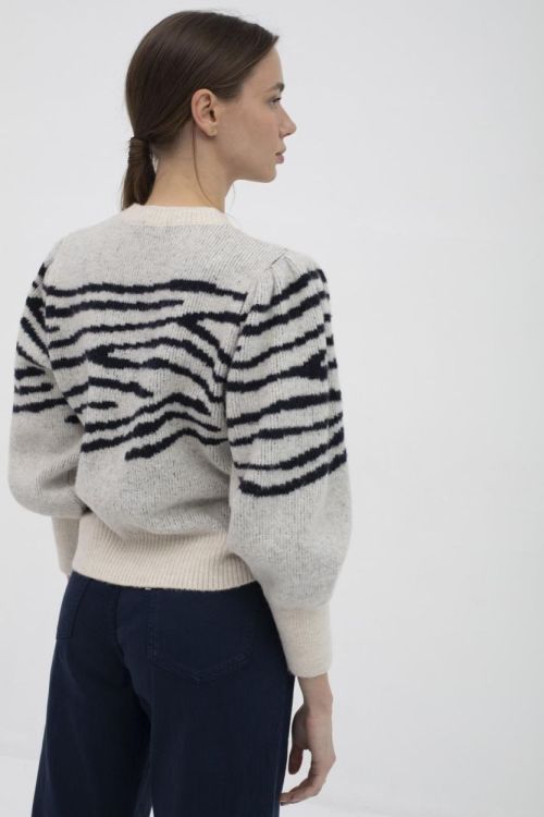 Mus&Bombon COSTA RIBBED NECK JUMPER (ECRU & NAVY/COSTA RIBBED NECK JUMPER) - WeekendMode